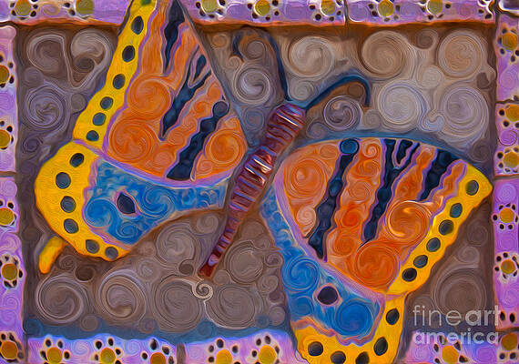Wall Art featuring the painting Brilliant Butterfly by Omaste Witkowski