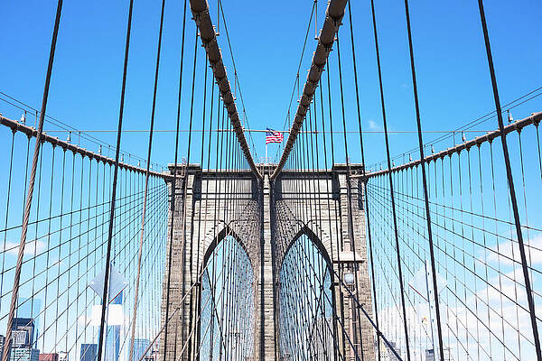 Wall Art featuring the photograph Brooklyn Bridge, New York City by Deimagine