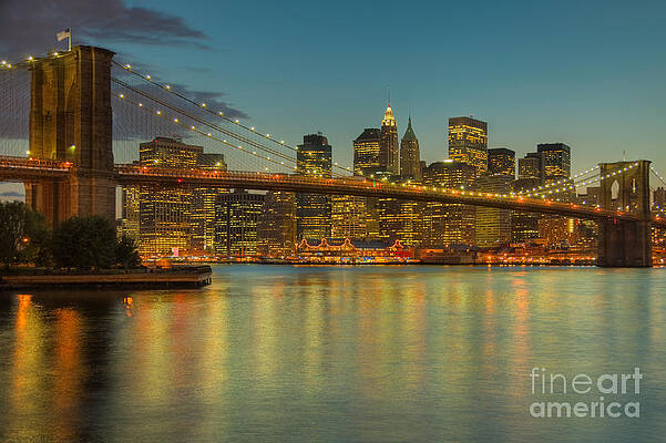 Brooklyn Bridge at Dusk Wall Art