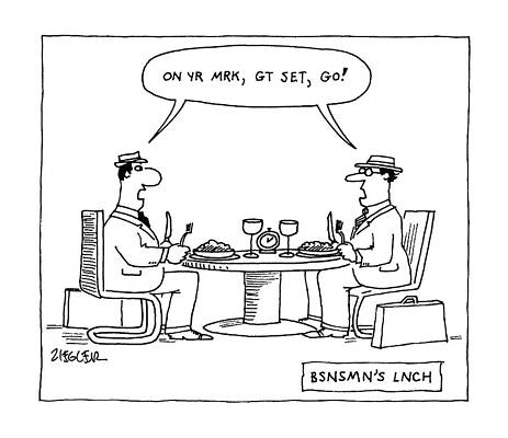 Clock Drawing - Bsnsm's Lnch by Jack Ziegler