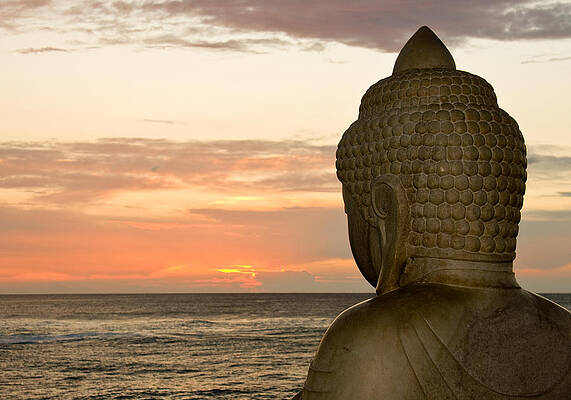 Hawaii Wall Art featuring the photograph Buddha And Sunset by Steven Heap