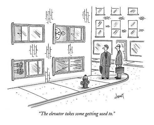 Wall Art featuring the drawing Building Is Sideways by Tom Cheney