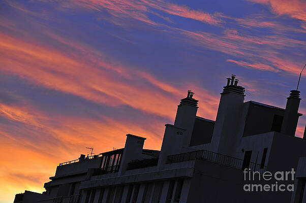 France Photograph - Building Silhouette By Cloudscape At Sunrise by Sami Sarkis Photography