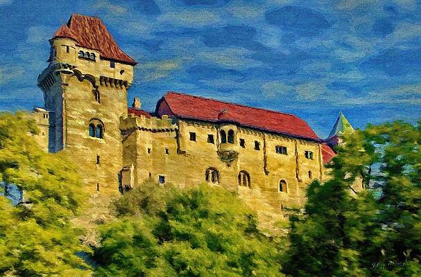 Wall Art featuring the painting Burg Liechtenstein by Jeffrey Kolker