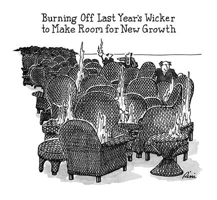 Growth Wall Art featuring the drawing Burning Off Last Year's Wicker To Make Room by J.P. Rini