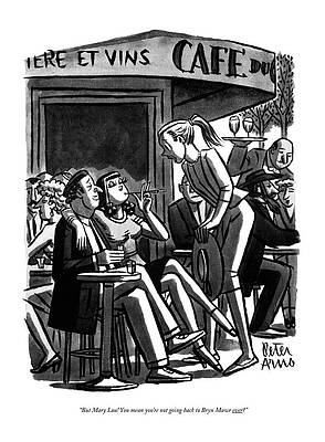 Café Conversation Scene Drawing