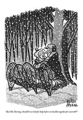 Wall Art featuring the drawing But Mr. Deming by Peter Arno