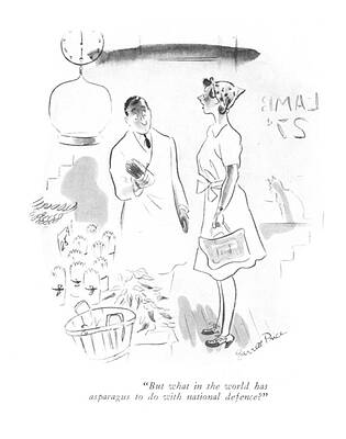 Asparagus Drawing - Asparagus And National Defense by Garrett Price