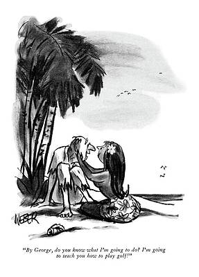 Native Drawing - By George, Do You Know What I'm Going To Do?  I'm by Robert Weber