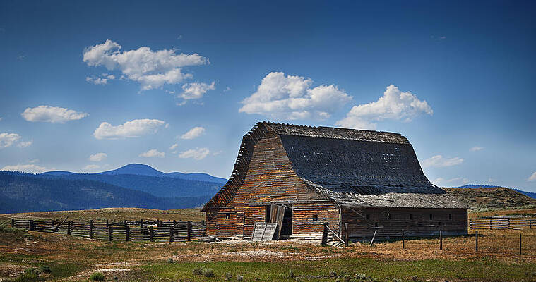 Rustic Barn in Countryside Landscape Photograph