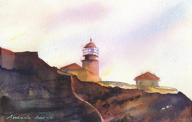 Lighthouse Wall Art featuring the painting Cabo San Vicente by Amanda Amend