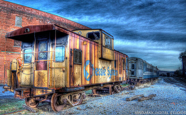 Sky Wall Art featuring the photograph Caboose Of A Train by Jonny D