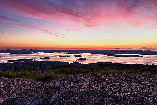 Maine Wall Art featuring the photograph Cadillac Mountain Sunrise Club by Jeff Sinon