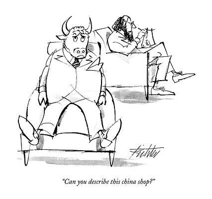 Bull in Therapy Session Wall Art