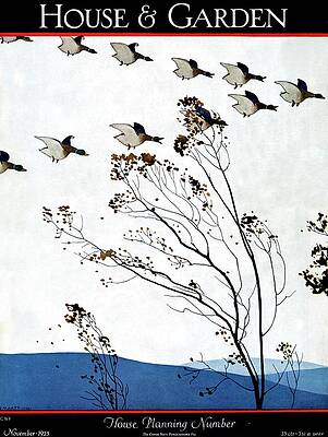 Autumn Geese Migration Scene Wall Art