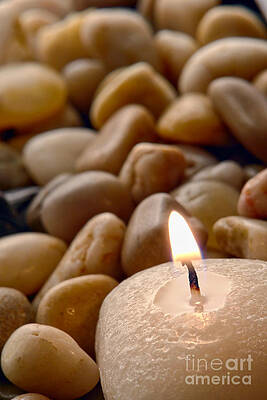 Wall Art featuring the photograph Candle On The Rocks by Olivier Le Queinec