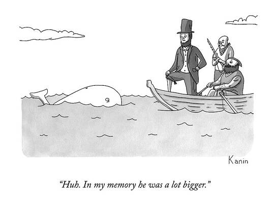 Ahab and Crew Encounter Tiny Whale Wall Art