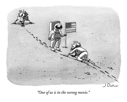 American Flag Wall Art featuring the drawing One Of Us Is In The Wrong Movie by Joe Dator