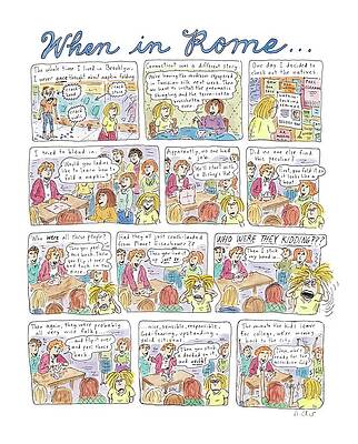 Native Drawing - Captionless: When In Rome by Roz Chast