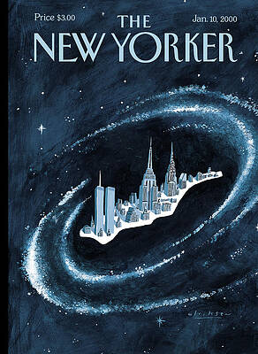 New York City Skyline in Space Painting