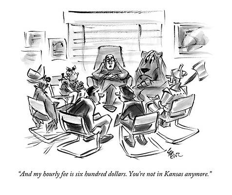 Character Wall Art featuring the drawing Characters From The Wizard Of Oz Have A Group by Lee Lorenz