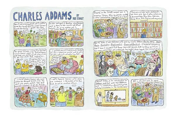 Near Wall Art featuring the drawing Charles Addams by Roz Chast