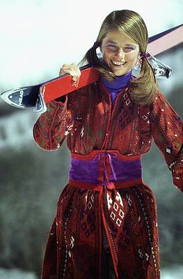 Colorado Photograph - Charlotte Rampling Wearing A Tapestry Coat by Arnaud de Rosnay