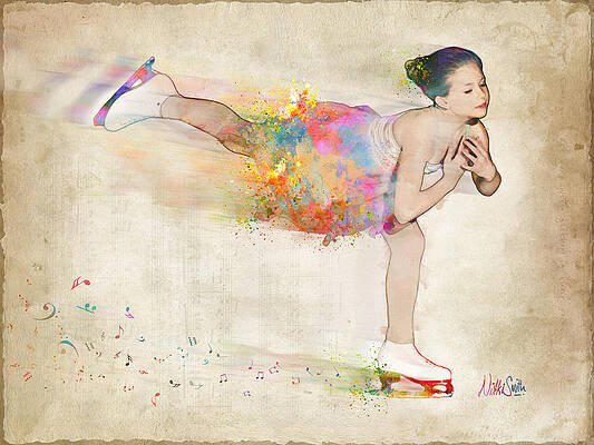 Colorful Ice Skater Digital Art