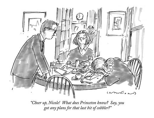 University Wall Art featuring the drawing Cheer Up, Nicole!  What Does Princeton Know? by Michael Crawford