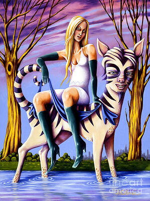 Wall Art featuring the painting Cheshire Ferry by Valerie White