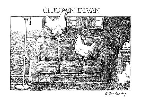 Chicken Wall Art featuring the drawing Chicken Divan by Ann McCarthy