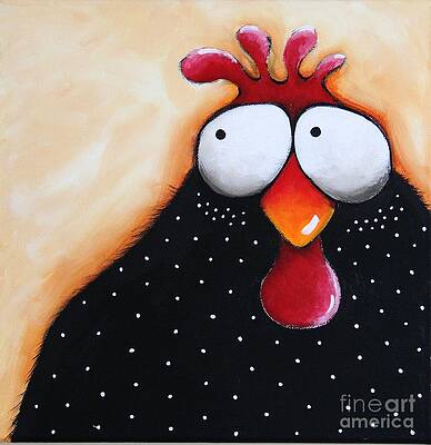 Whimsical Chicken Portrait Wall Art