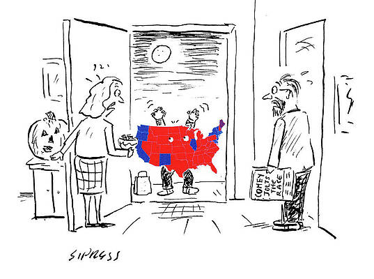 Celebration Drawing - Child Dressed As 2016 Electoral College Map by David Sipress