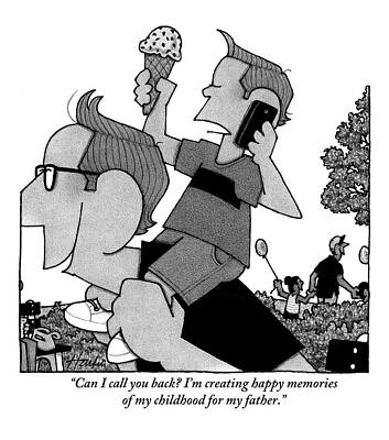 Father and Son with Ice Cream Wall Art