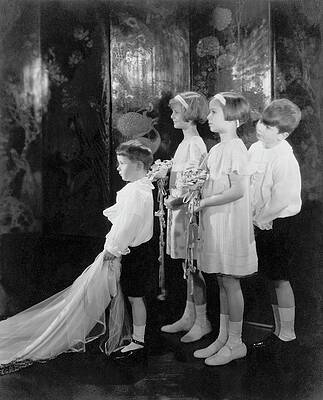 6 Wall Art featuring the photograph Children In A Wedding Procession by Edward Steichen
