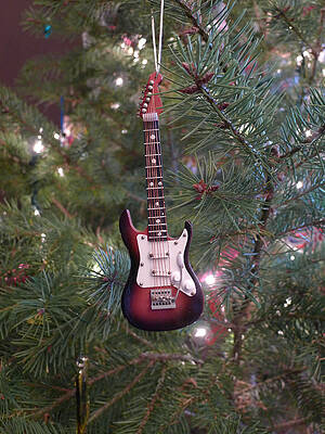 White Photograph - Christmas Stratocaster by Richard Reeve
