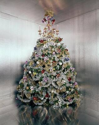 Candle Wall Art featuring the photograph Christmas Tree Decorated By Gloria Vanderbilt by Ernst Beadle