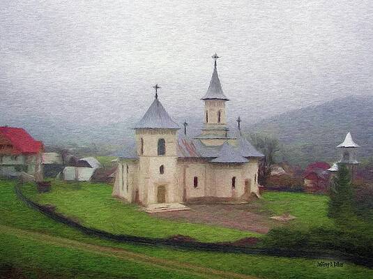 Building Wall Art featuring the painting Church In The Mist by Jeffrey Kolker