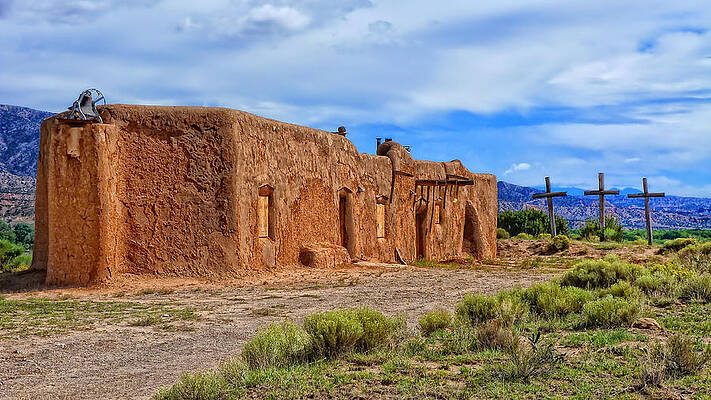 Sacred Wall Art featuring the photograph Church Of Three Crosses by Ghostwinds Photography