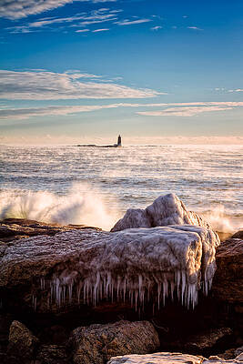 Cloud Wall Art featuring the photograph Cold Morning Lighthouse by Jeff Sinon