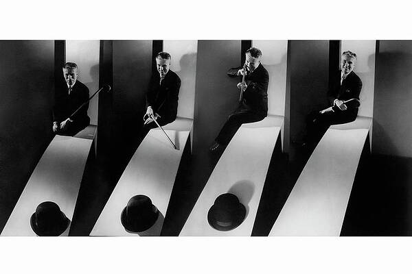 Multiple Exposure of Man with Cane Wall Art
