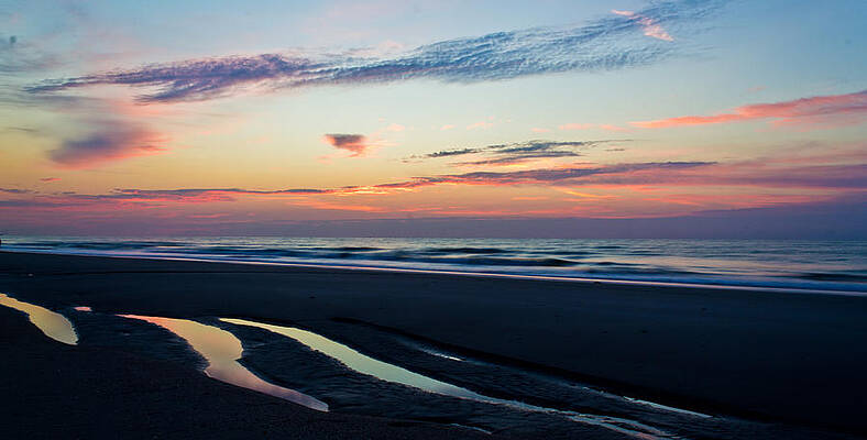 Water Photograph - Colorful Beach Sunrise by Jonny D