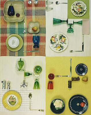 Wall Art featuring the photograph Colourful Table Settings by Herbert Matter