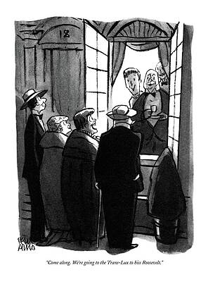 Public Wall Art featuring the drawing Going To The Trans-lux by Peter Arno