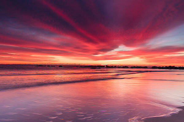 Coming Soon Sunrise At Hampton Beach by Jeff Sinon