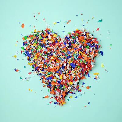 Colorful Confetti Heart Wall Art