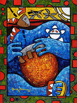 Colorful Tropical Conga Player Wall Art