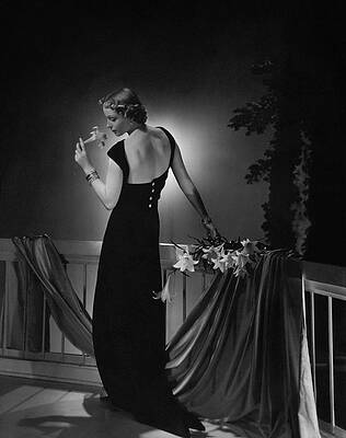 Elegant Woman in Evening Gown Photograph