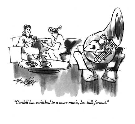 Friend Drawing - Cordell Has Switched To A More Music by Mischa Richter