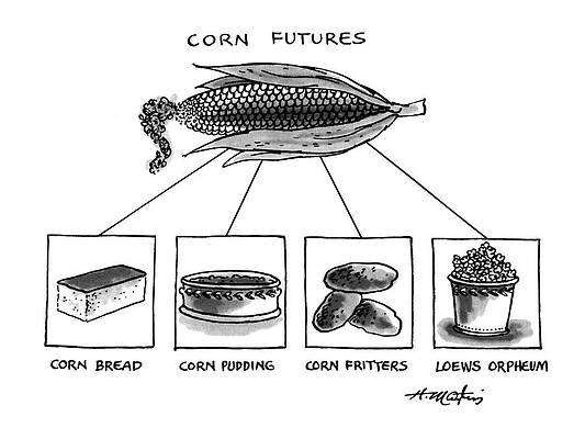 Humorous Corn Futures Cartoon Wall Art